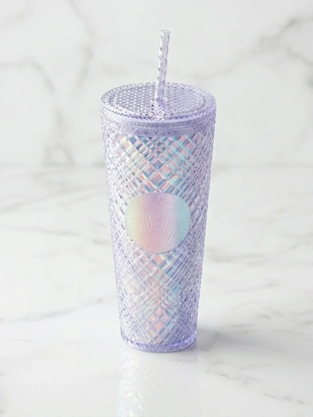 Starbucks 2022 Iridescent Bling Studded Cold Cup 24oz Unicorn Jewel NWT